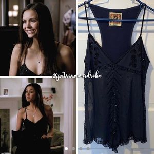 EXTREMELY RARE ELENA GILBERT FREE PEOPLE BEADED TANK